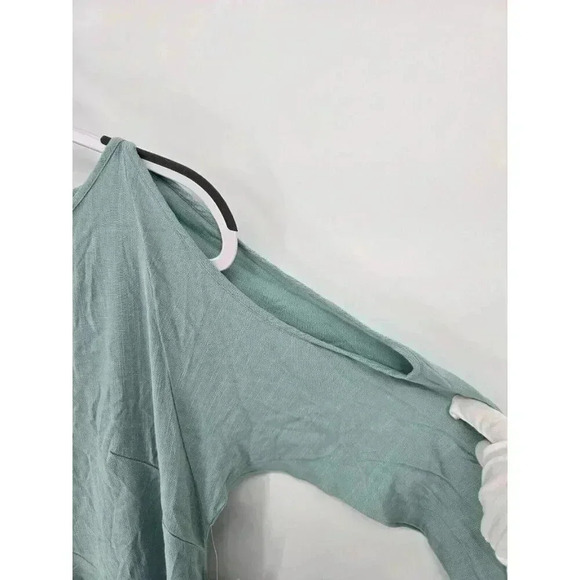 Free People Tunic Dress Top Size XS Mint Cold Shoulder Asymmetrical Hem Boho - Picture 9 of 13